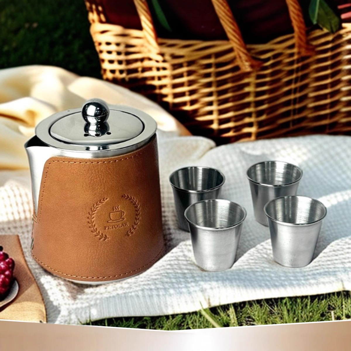 21346-304不鏽鋼便攜沖茶壺套裝推薦 | 戶外露營旅行工夫茶具 | 可客製化刻字送禮首選