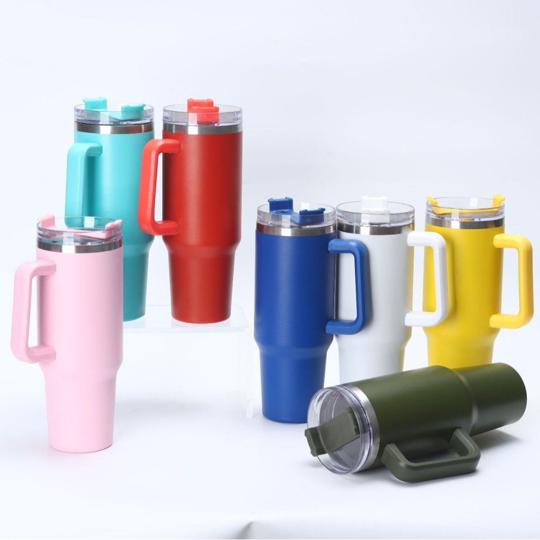 21369 - 不鏽鋼大容量保溫杯雙層真空設計帶吸管手柄冰霸杯隨行杯40oz 21369-不鏽鋼大容量保溫杯雙層真空設計帶吸管手柄冰霸杯隨行杯40oz