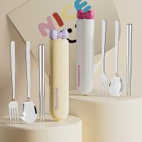 21334 - 304不鏽鋼蝴蝶結餐具套裝三件套 便攜環保餐具禮品推薦 自用送禮必備