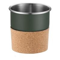 21340 - 304不鏽鋼露營隨手杯 可疊放收納軟木套咖啡杯 戶外便攜禮品套裝推薦