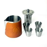 21346 - 304不鏽鋼便攜沖茶壺套裝推薦 | 戶外露營旅行工夫茶具 | 可客製化刻字送禮首選