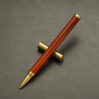 21373 - 實木黃銅寶珠筆商務簽字筆紫光檀紅檀花梨木