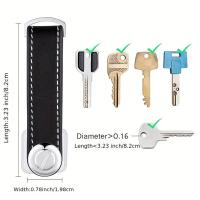 21395 - Leather Metal Keychain Minimalist Closure Ring